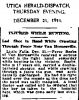 BEEBE, Percy - NEWSPAPER - Hurt in Hunting Accident, 21 Dec 1911
Utica Herald Dispatch, Utica, New York from www.fultonhistory.com