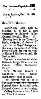 LAWRANCE, Effa - Obituary - The Observer Dispatch, Utica, NY Dec 29, 1974, p 5b.