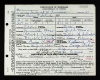 CRIMINS, Frederick and Anna Elizabeth (Schuler) Marriage Certificate
Fort Pickett, Backstonel, Nottoway, Virginia, USA CRIMINS, Frederick and Anna Elizabeth (Schuler) Marriage Certificate
Fort Pickett, Backstonel, Nottoway, Virginia, USA