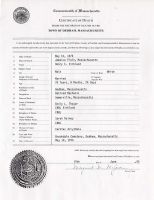 KIRKLAND, Henry Curtis - Death Certificate 
Dedham, Norfolk, Massachusetts, USA