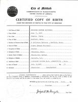 MITCHELL, Mildred Ester - Birth Certificate - 1907
From Norman Schuler Collection